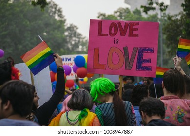 Delhi, India - November 12 2017 : Delhi Queer Pride Parade