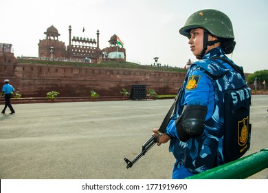 Delhi/India - Aug 13 2019 ,  Delhi Police Women SWAT Team At Red Fort  