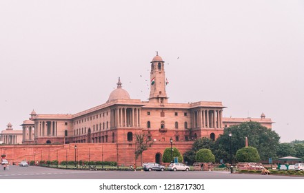 Delhi/India - June 2018: Parliament Of India Building At Sunrise