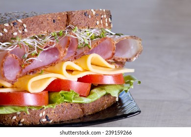 Deli Meat Sandwich With Ham And Cheese 