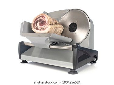 Deli Slicer In Front Of White Background