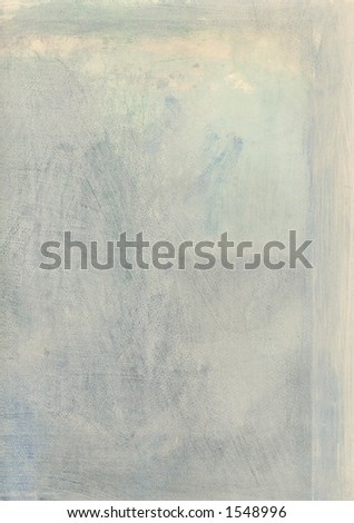 Delicate Abstract painting with neutral and subtle blue tones.