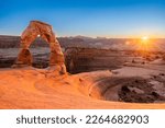 Delicate Arch at Sunset in Arches National Park Utah