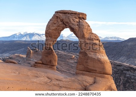 Delicate Arch at sunset. Arches National Park. Utah.