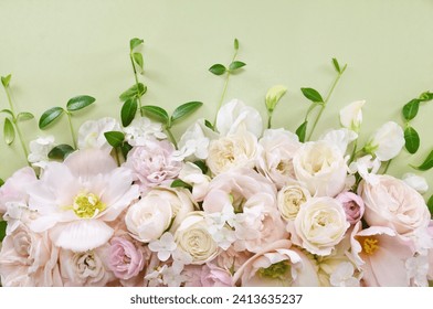 Flores begonia y rosas