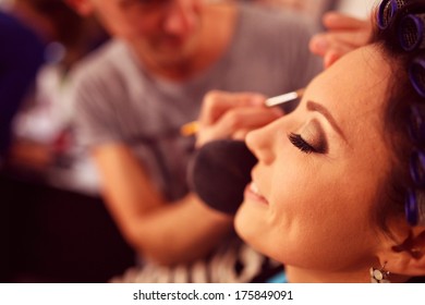 Delicate bride with make up