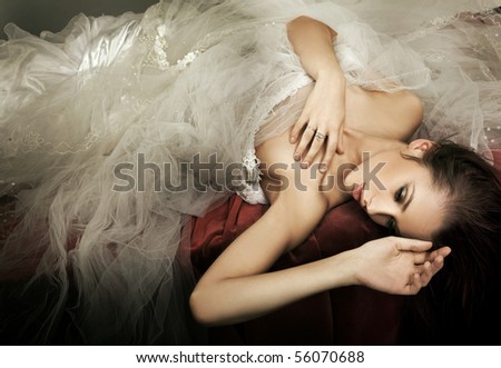 Delicate brunette posing