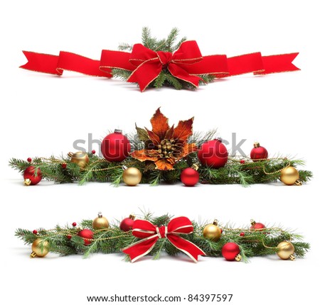 Delicate Christmas ornaments,Isolated on white background.