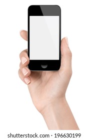 Delicate Woman's Hand Holding A Generic Smart Phone For A Photo.