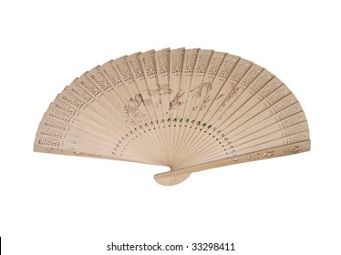 Delicate Wooden Fan Intricate Patterns Designs Stock Photo 33298411 ...