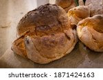 The delicious Altamura bread called u sckuanète made of durum wheat flour. Traditional food of Puglia, Italy