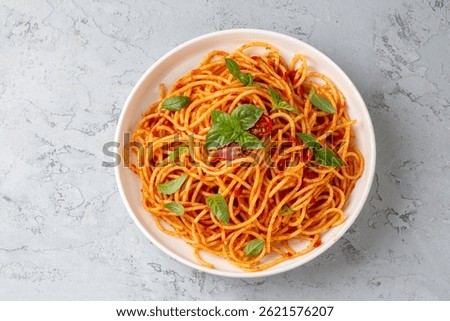 Delicious appetizer classic Italian spaghetti pasta and tomato sauce - Spaghetti bolognese