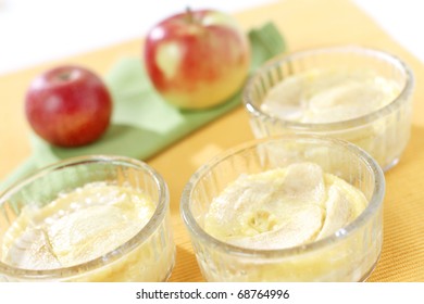 Delicious Apple Dessert With Pudding Cream