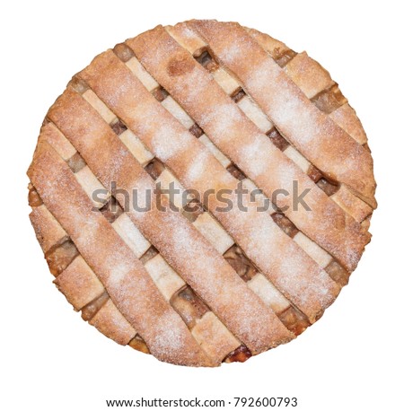 Delicious apple pie isolated on white background