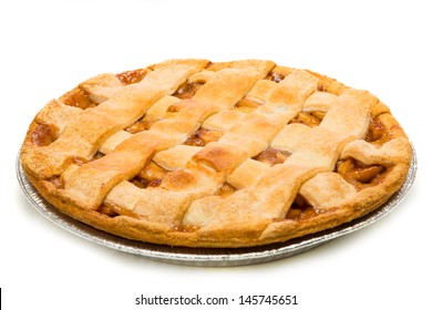 A Delicious Apple Pie On A White Background