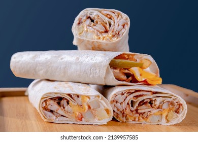 A Delicious Arabic chicken shawarma - Shutterstock ID 2139957585