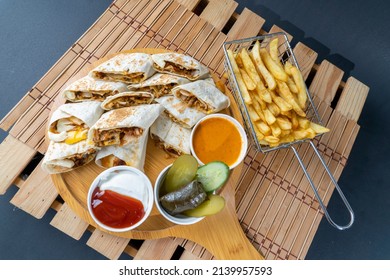 A Delicious Arabic chicken shawarma - Shutterstock ID 2139957593