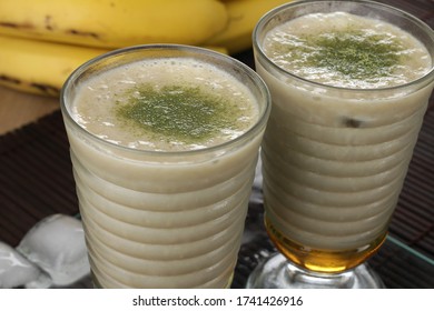 
Delicious Banana And Matcha Milkshake