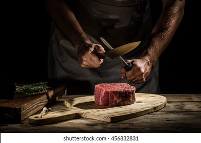 Delicious beef steak, product photo, place for your advertisment