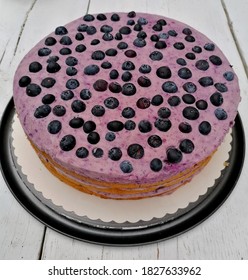 Delicious Blueberry Torte With Cream