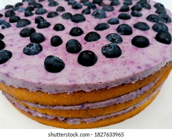 Delicious Blueberry Torte With Cream