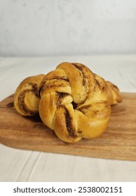 Delicious braided bread using front camera angle