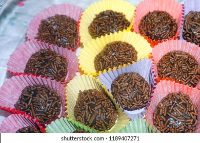 Delicious Brazilian Chocolate Ball Brigadier Made Stock Photo ...