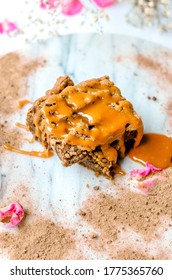 Delicious Brownie With Salted Caramel On Top