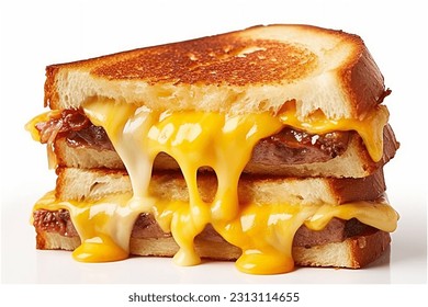 Delicious Burger Sandwich with Melting Cheese - Shutterstock ID 2313114655