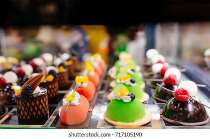 Delicious Cakes On Display In A Confectionery Shop