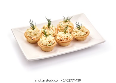Delicious Canapes, Close-up, Isolated On White Background.