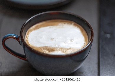 Delicious cappucino on a table