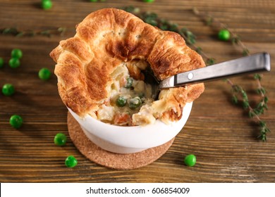 Delicious Chicken Pot Pie On Table