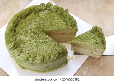 A Delicious Chiffon Cake Of Matcha Green Tea  ,homemade 