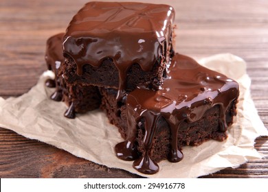 Delicious chocolate cakes on table close-up - Shutterstock ID 294916778