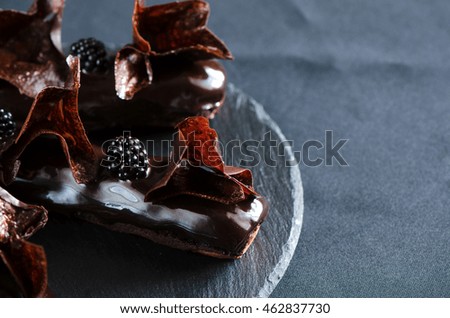 Delicious chocolate eclair