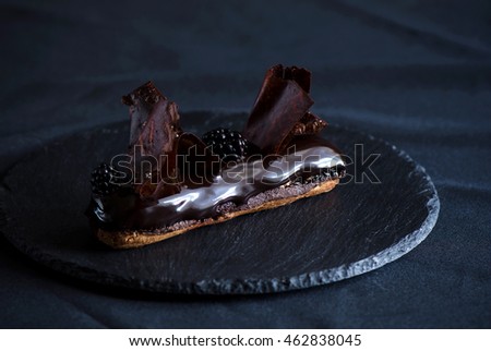Delicious chocolate eclair