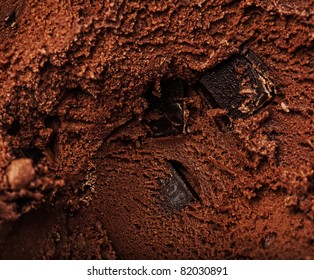 Delicious Chocolate Ice Cream Texture, Extreme Closeup