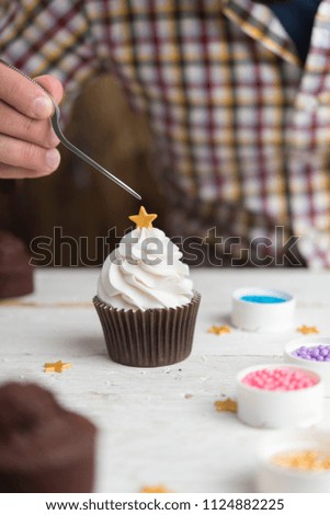 Similar – Foto Bild Herstellung von Muffins für die Weihnachtszeit