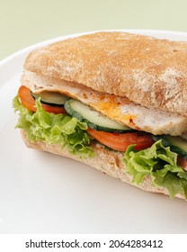 Delicious Ciabatta With Chicken And Vegetables