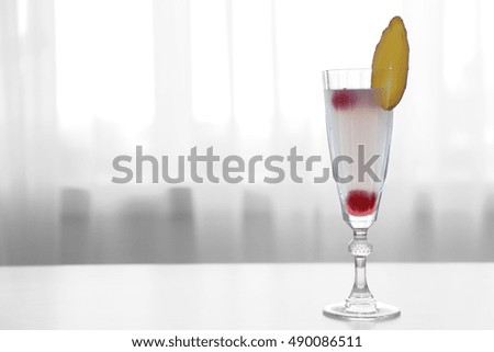 Delicious cocktail on table