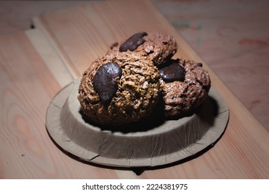 Delicious Coconut Biscuit Also Called Macaroon, Made With Fresh Desiccated Coconut And Egg White, And A Lot Of Cocoa Powder. 