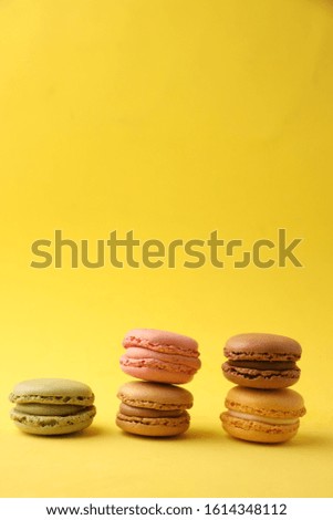 Similar – macarons lies in a row in the middle