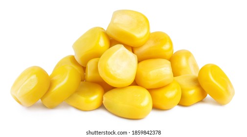 Delicious corn seeds, isolated on white background