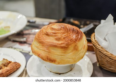 Delicious Corn Soup With Puff Pastry On Top