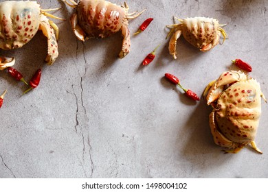 delicious crabs with hot pepper on a stone background  - Shutterstock ID 1498004102