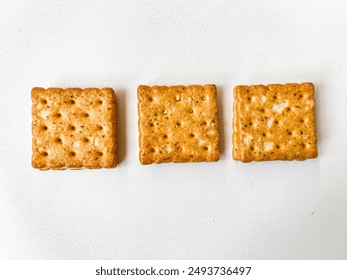 delicious crackers filled with creamy cheese. Isolated on white background. - Powered by Shutterstock