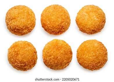 Delicious crispy Cheese ball isolated on white background, Cheese ball or cheesy puffs on white With clipping path. - Shutterstock ID 2205020671