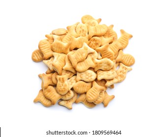 Delicious Crispy Goldfish Crackers On White Stock Photo 1809569464 ...