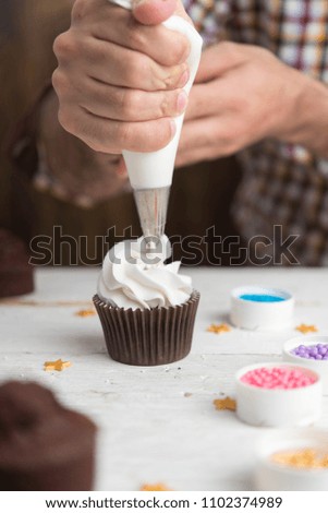 Similar – Foto Bild Herstellung von Muffins für die Weihnachtszeit